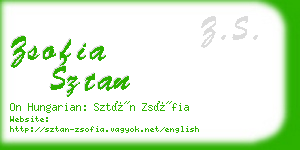 zsofia sztan business card